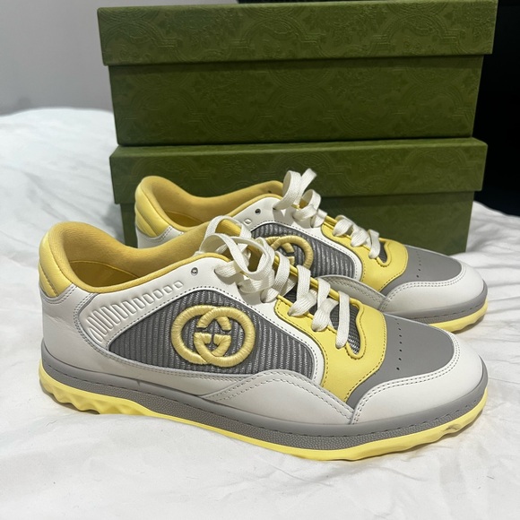Gucci Mac80 Embroidered Sneakers, Yellow - Picture 2 of 3